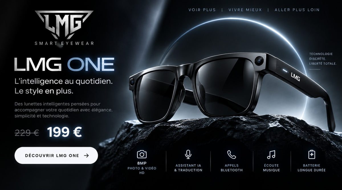 LMG ONE lunettes connectées - visuel hero 199 euros